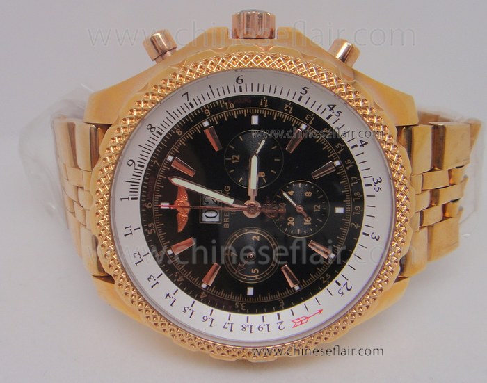 Breitling Bentley Watch Gold Case / Black Chronograph